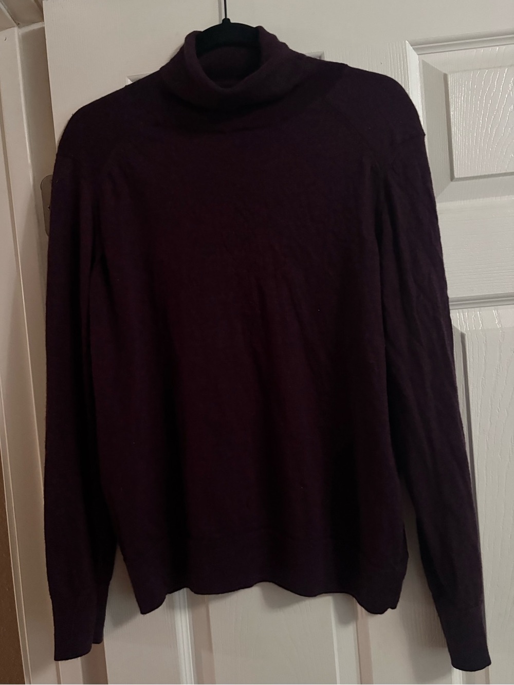 100% merino wool Banana Republic turtleneck pullover sweater burgundy fall XL
